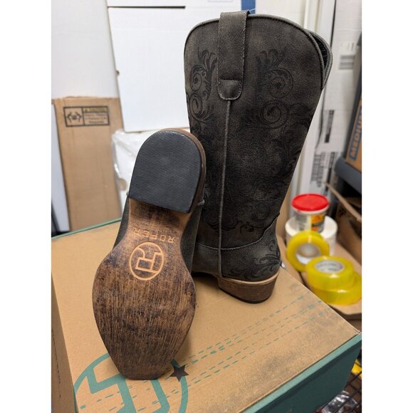 Roper Womens Vintage Black Faux Leather Western Boots Size 6.5 - Picture 6 of 12